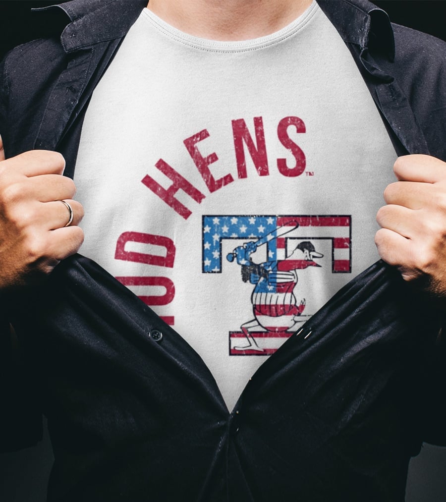 Toledo Mud Hens Patriotic Baseball Logo Red White Blue T-Shirt
