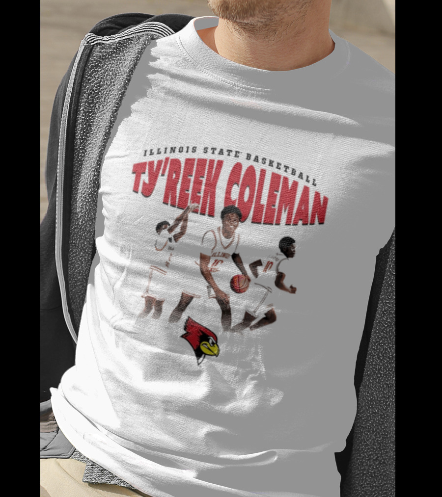 Illinois State Basketball Ty'Reek Coleman Redbirds T-Shirt