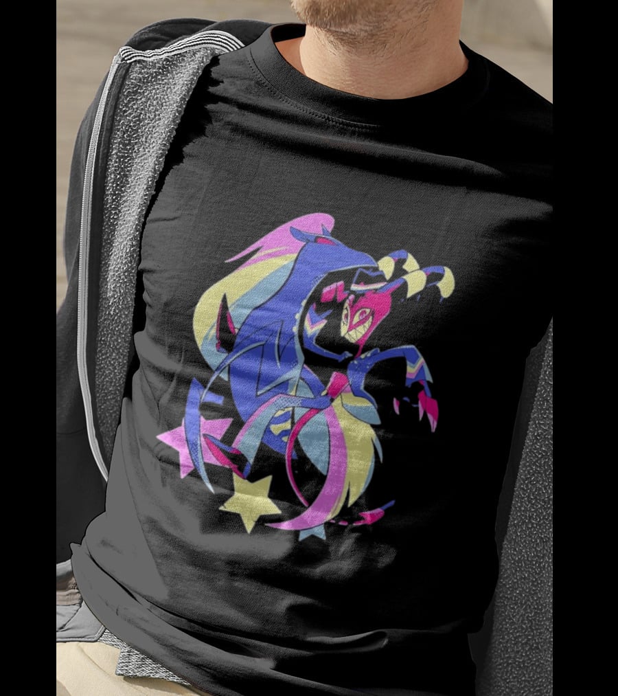 Blitz And Stolas Helluva Boss Neon Aesthetic Stars T-Shirt