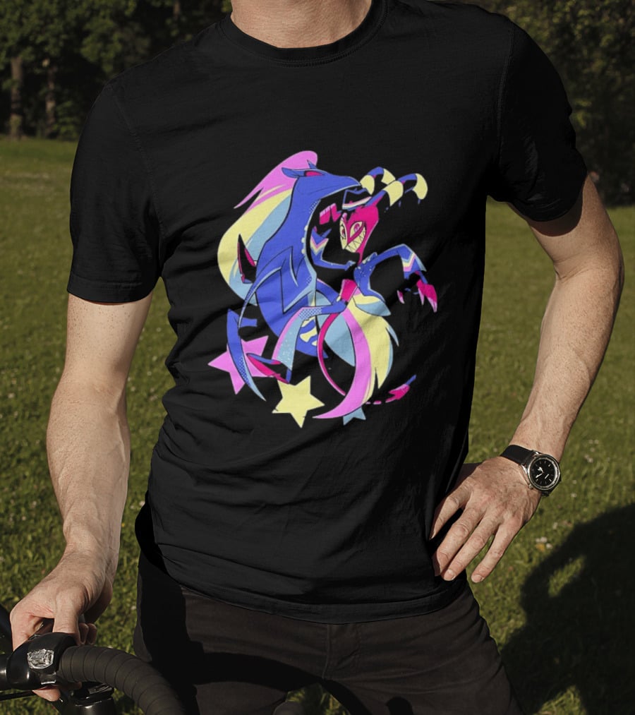 Blitz And Stolas Helluva Boss Neon Aesthetic Stars T-Shirt