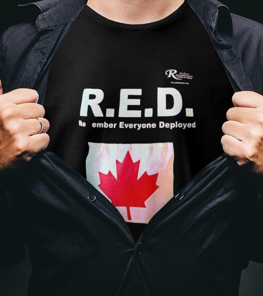 R.E.D. Remember Everyone Deployed Canadian Maple Leaf T-Shirt