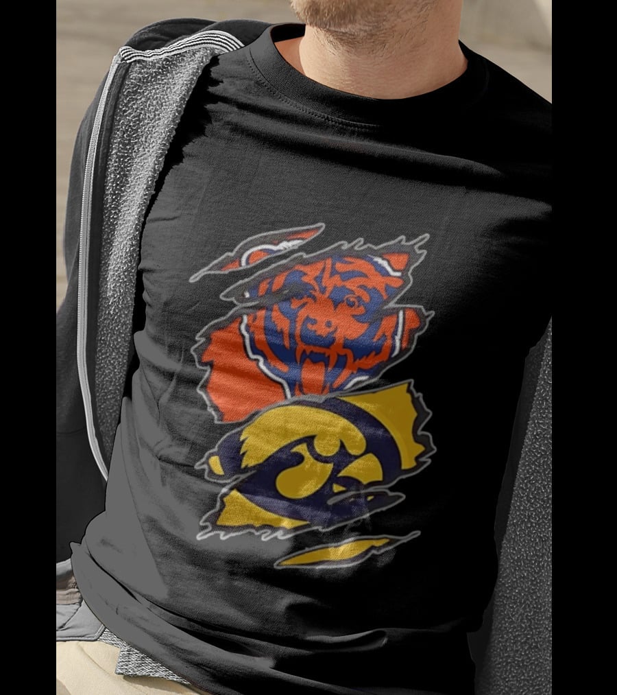 Chicago Bears Iowa Hawkeyes Two Teams One Heart T-Shirt