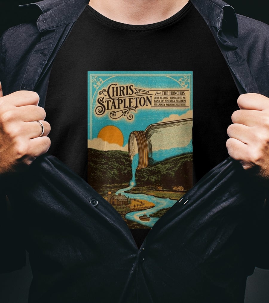 Chris Stapleton Feat. The Honchos June 20 2026 Charlotte NC Bank Of America Stadium Lainey Wilson T-Shirt