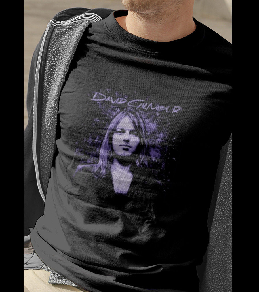 David Gilmour Young David Retro Psychedelic Music Legend Purple T-Shirt