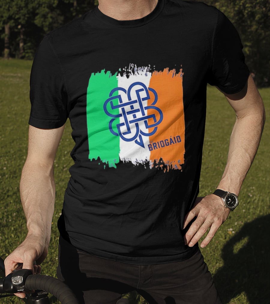 The Briogaid Irish Flag Celtic Knot Clover Ireland Shamrock T-Shirt