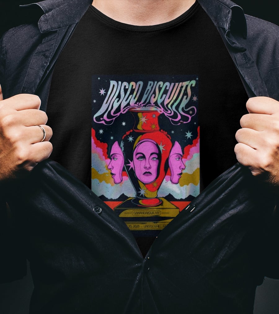 Disco Biscuits Lincoln Hill Farms June 20 2026 Canandaigua NY Psychedelic T-Shirt