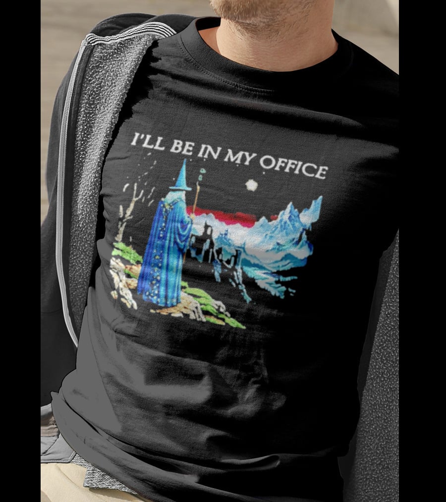I'll Be In My Office Wizard Fantasy Castle Scene T-Shirt