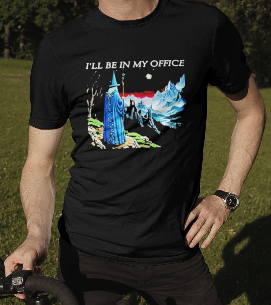 I'll Be In My Office Wizard Fantasy Castle Scene T-Shirt