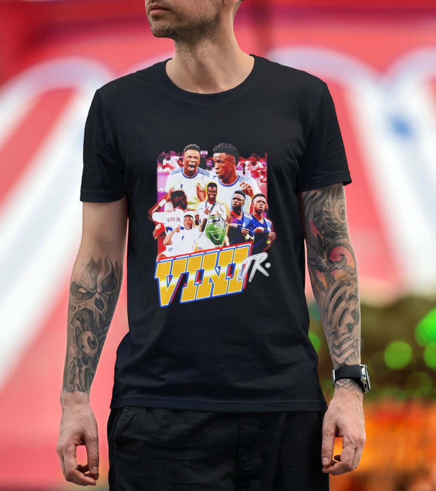 Vini Jr Vinicius Junior Real Madrid Football Collage T-Shirt