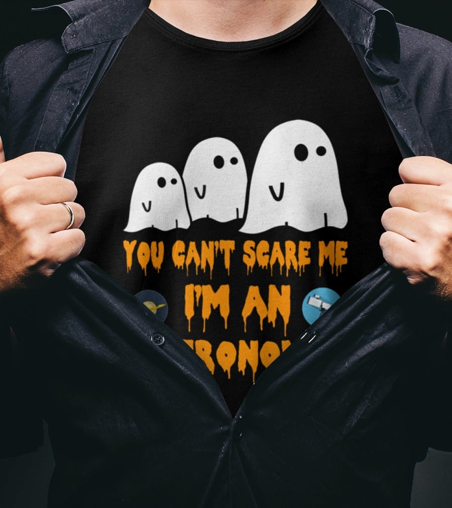 You Can't Scare Me I'm An Astronomer Ghosts Planets Telescope Halloween T-Shirt
