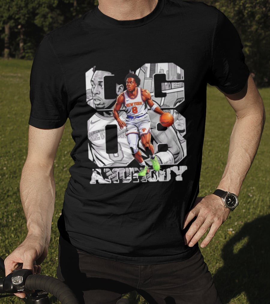 New York Anunoby 08 Basketball Comic Knicks T-Shirt