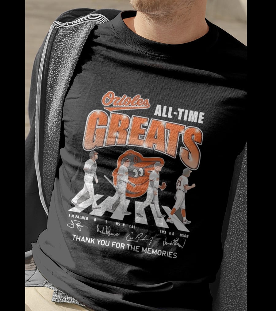 Orioles All Time Greats Thank You For The Memories Baseball Legends Abbey Road T-Shirt