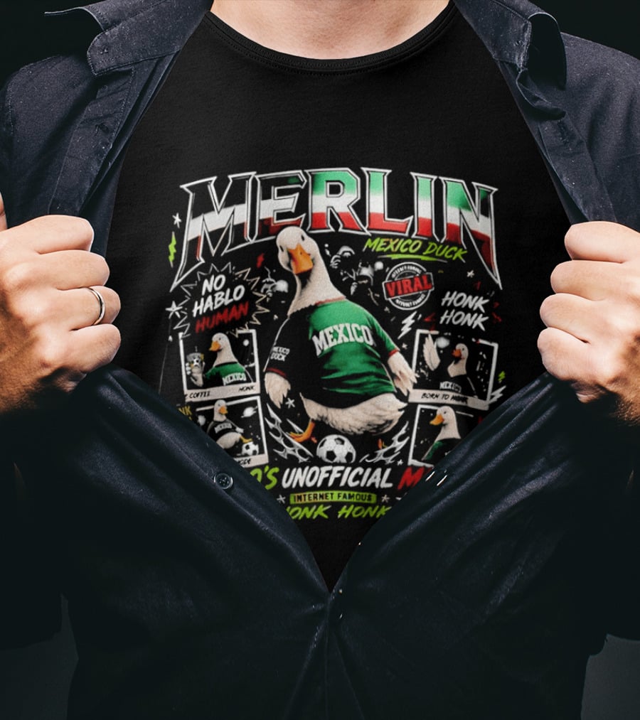 Merlin Mexico Duck No Hablo Human Mexico's Unofficial Mascot Viral Honk T-Shirt