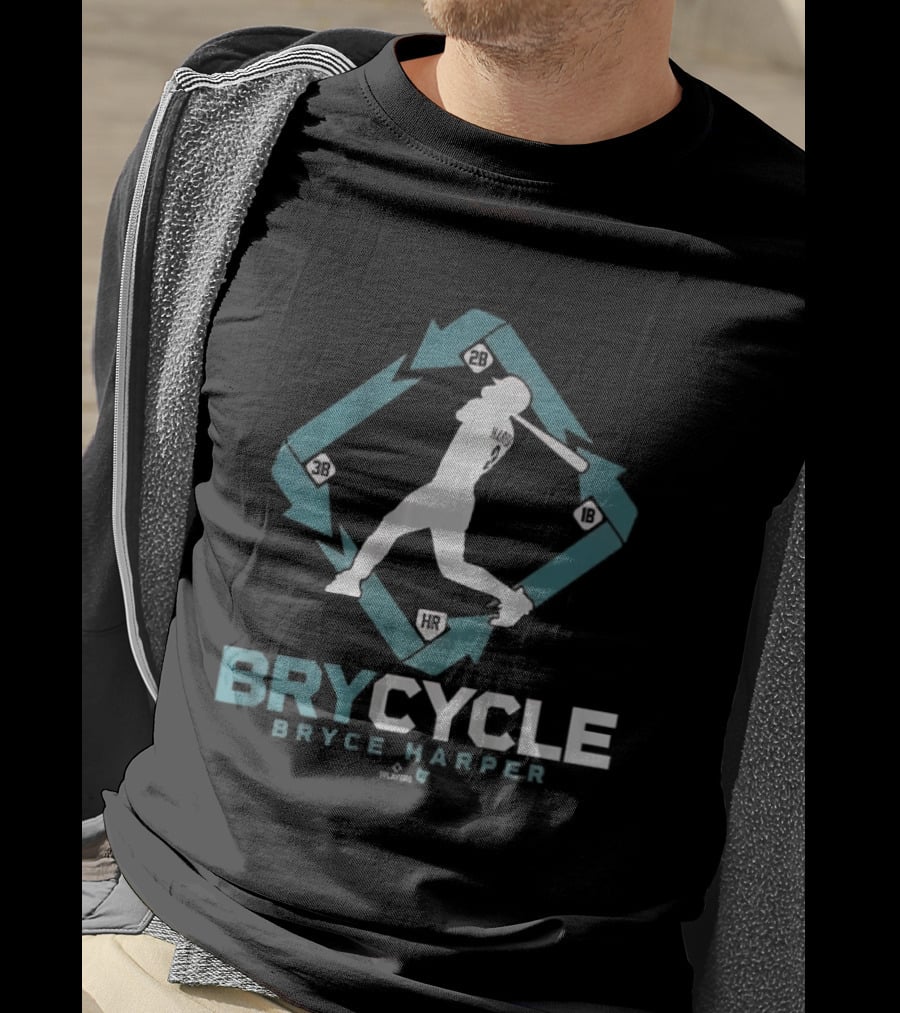 Bryce Harper BryCycle Baseball Player Silhouette And Arrows T-Shirt