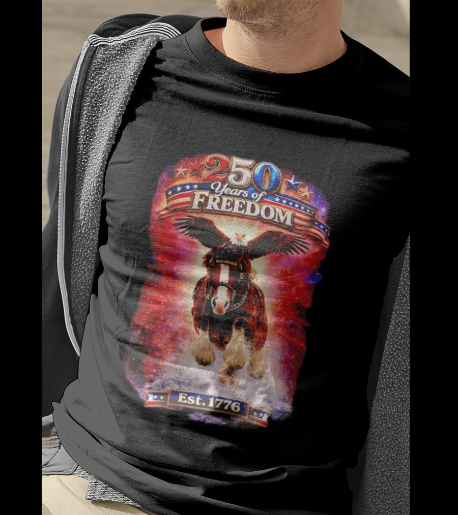 Budweiser 250 Years Of Freedom Eagle Horse Est. 1776 American Patriotic T-Shirt