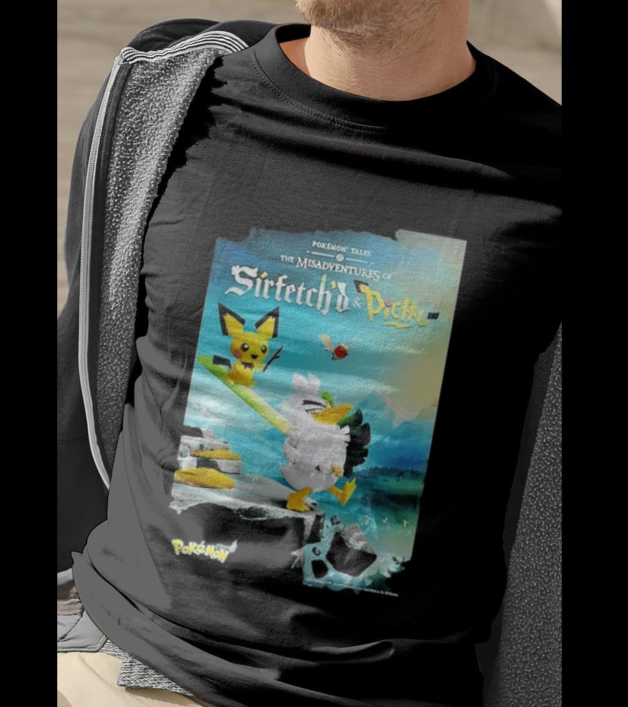 Pokémon Tales The Misadventures Of Sirfetch'd And Pichu Adventure Scene T-Shirt