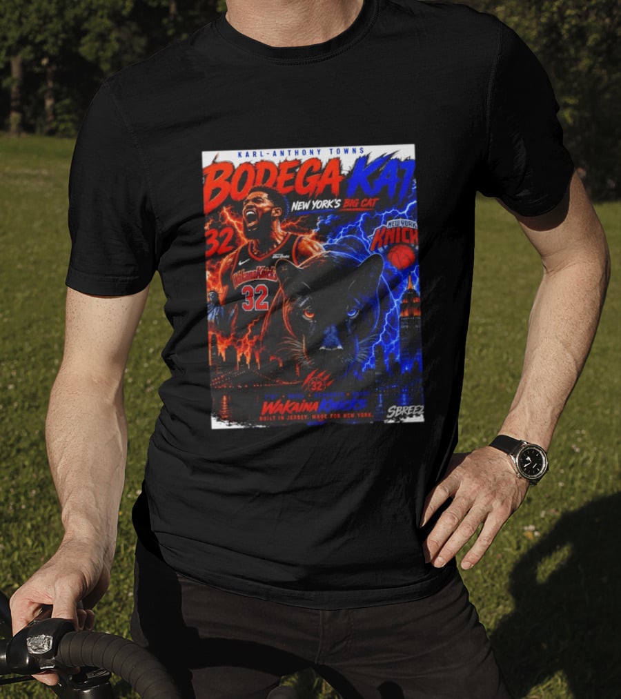 Bodega KAT Karl Anthony Towns Wakaina Knicks 2026 New York's Big Cat 32 T-Shirt