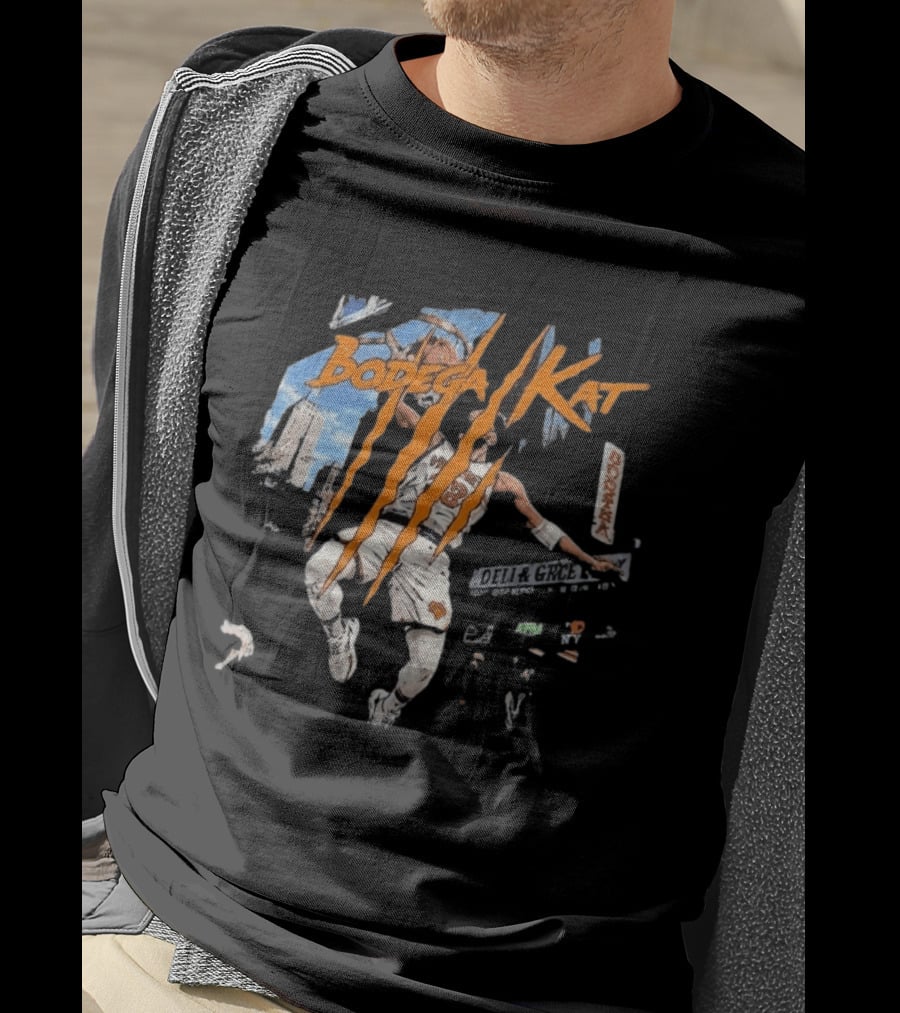 Bodega Kat Basketball Scratch Street Deli Grocer Basketball Player T-Shirt