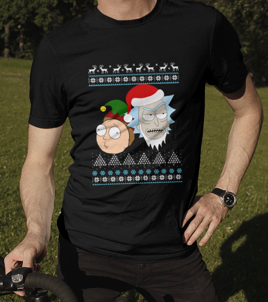 Rick Santa Morty Elf Christmas Sweater T-Shirt
