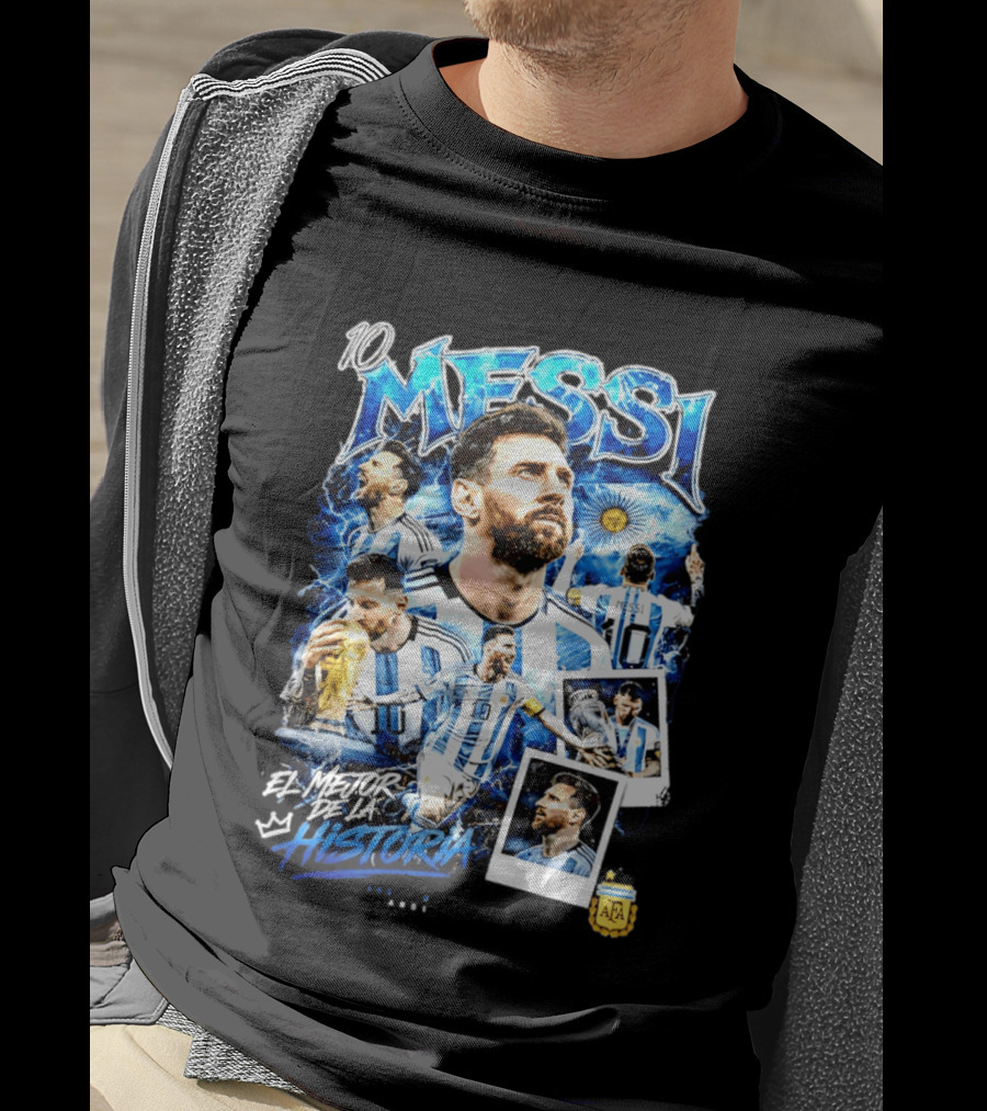 10 Messi El Mejor De La Historia Argentina AFA World Cup T-Shirt