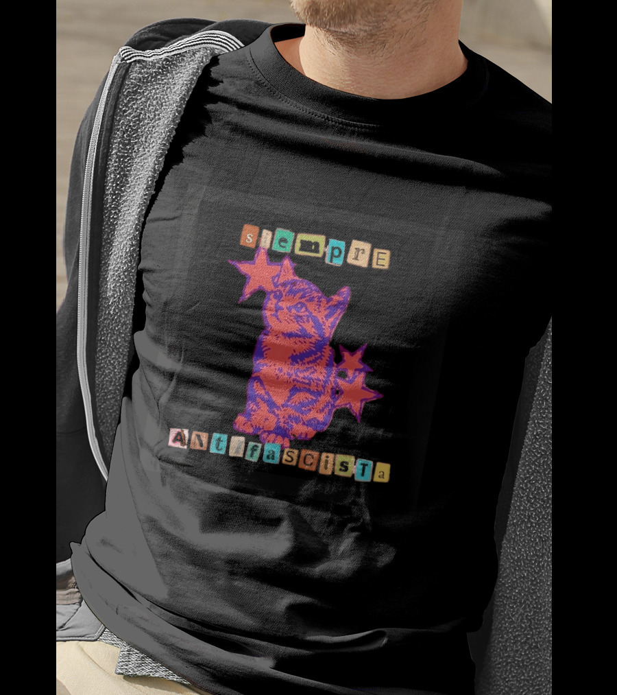 Siempre Antifascista Cat Star Blocks T-Shirt