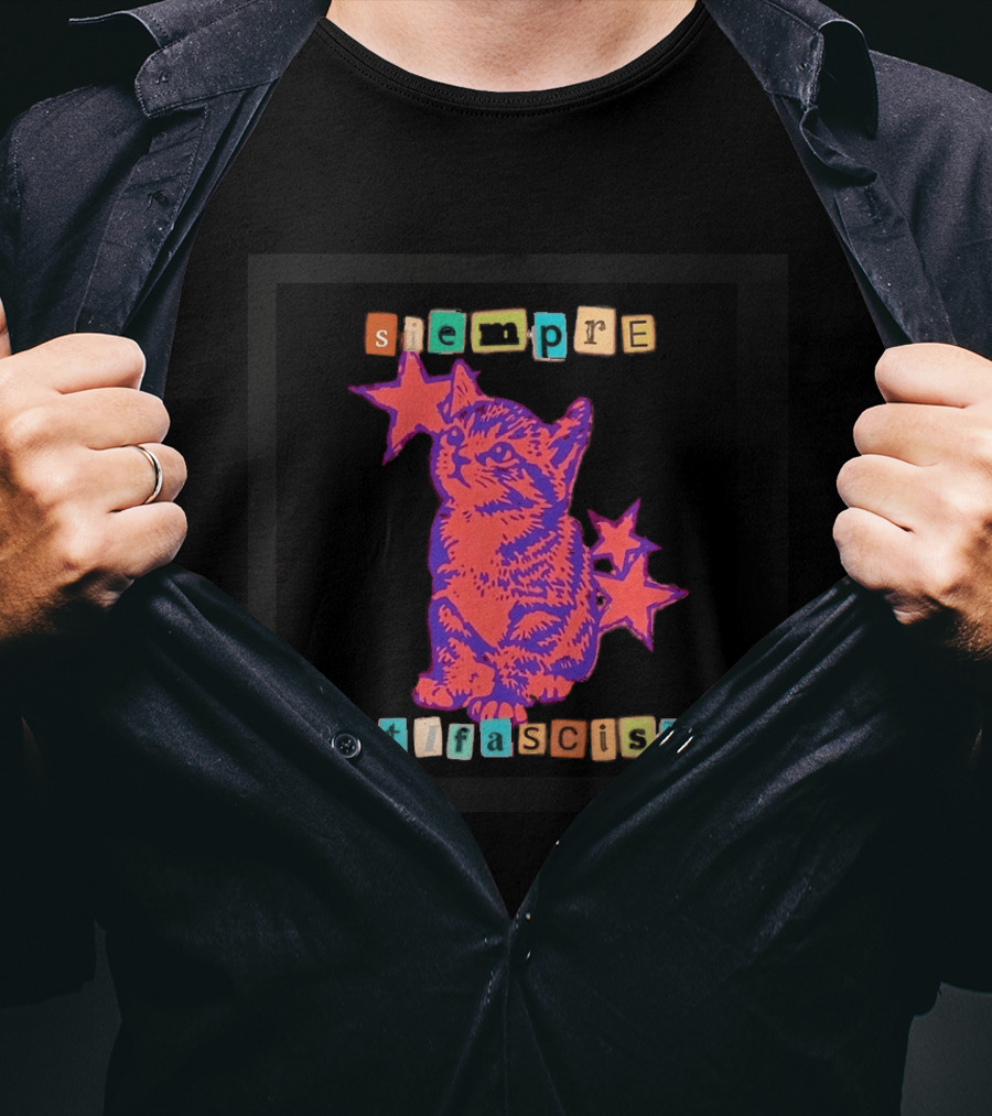 Siempre Antifascista Cat Star Blocks T-Shirt