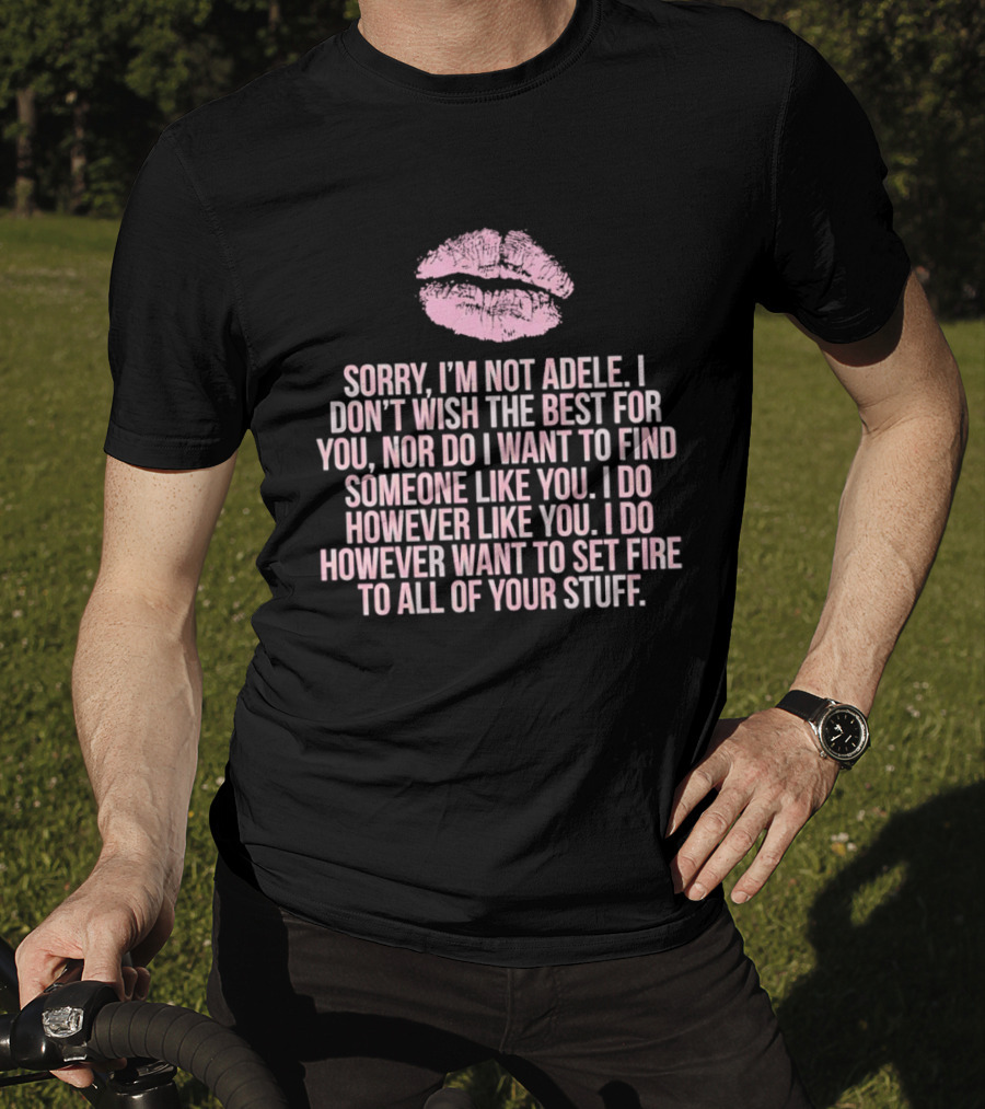 Sorry I'm Not Adele I Don't Wish The Best For You I Want To Set Fire To All Of Your Stuff T-Shirt