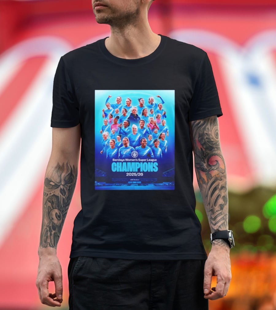 Barclays Women's Super League Champions 2025 2026 Manchester City FC T-Shirt