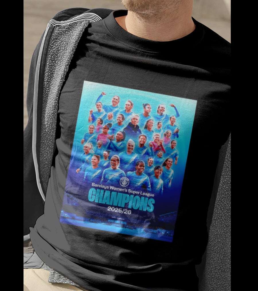 Barclays Women's Super League Champions 2025 2026 Manchester City FC T-Shirt