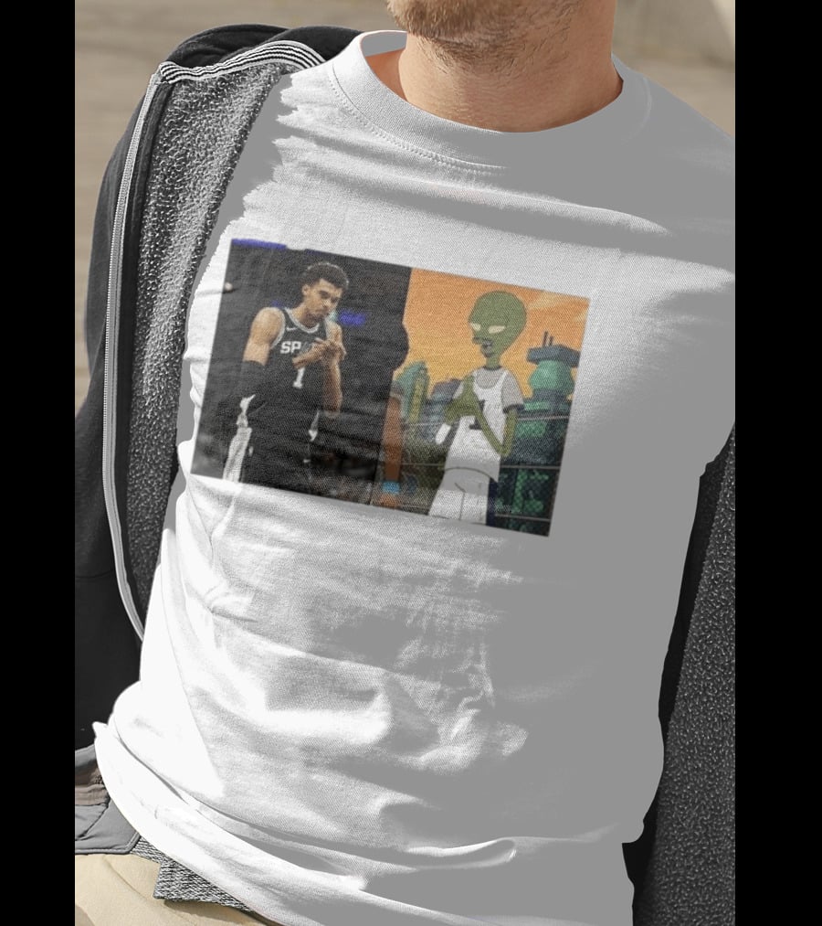 2026 Victor Wembanyama Spurs Alien Meme Basketball Fans T-Shirt
