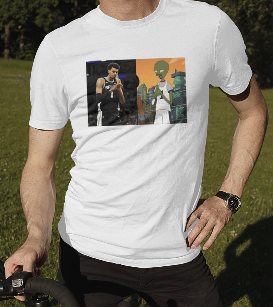 2026 Victor Wembanyama Spurs Alien Meme Basketball Fans T-Shirt