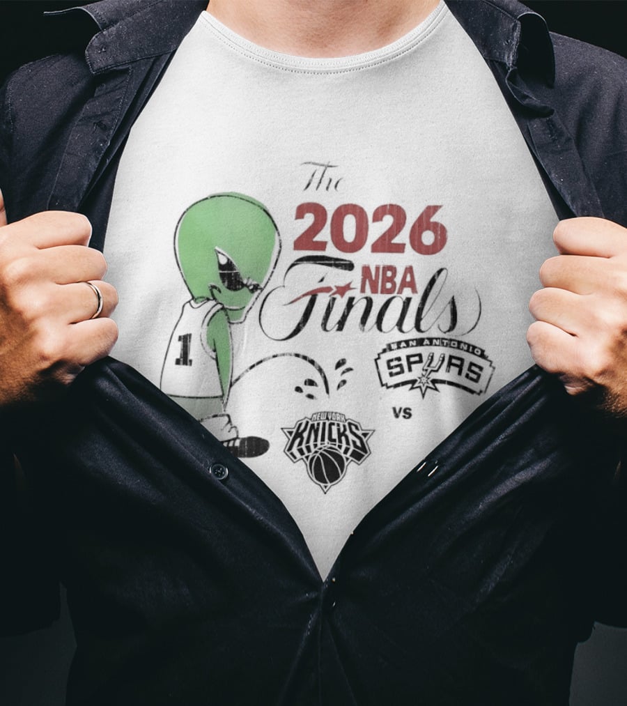 The 2026 NBA Finals Spurs Alien Vs Knicks Basketball T-Shirt