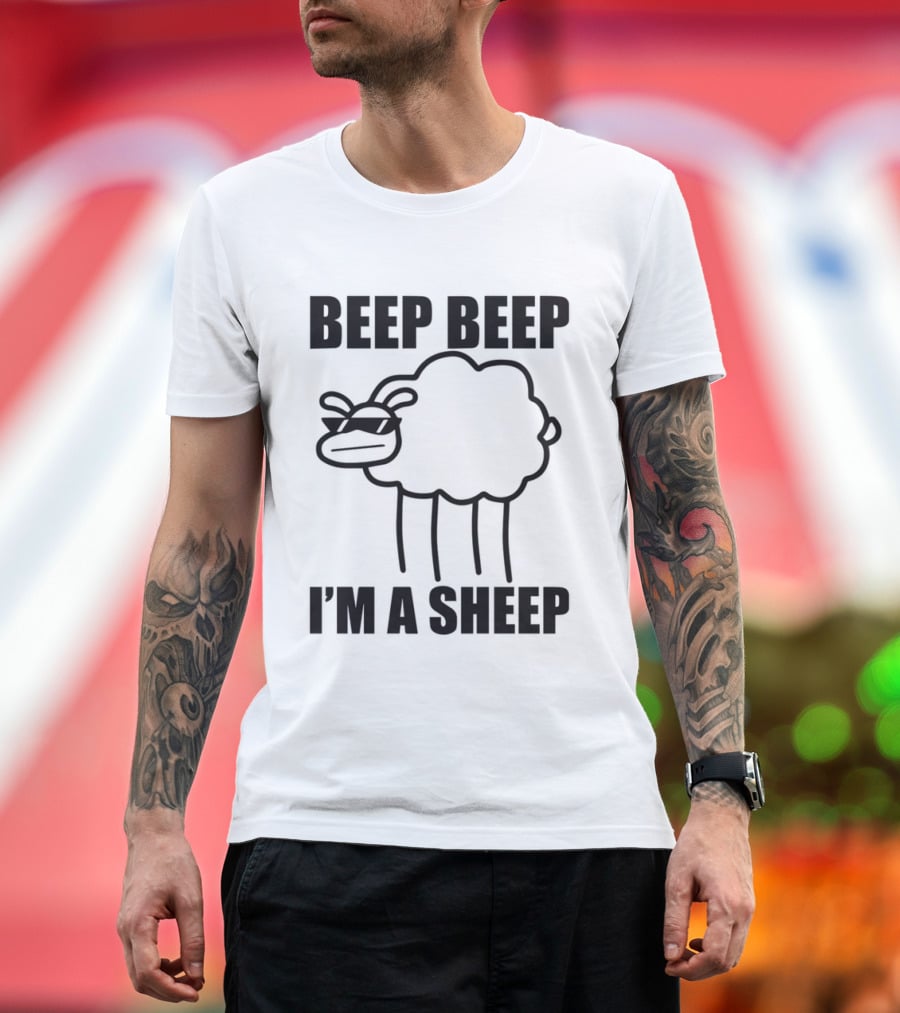 ASDFMOVIE10 Beep Beep I'm A Sheep Racerback Tank T-Shirt