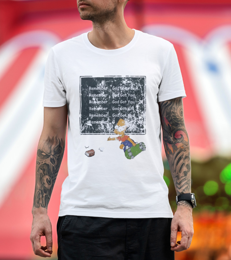 Boneyard Bart Remember God Got You Skateboard T-Shirt
