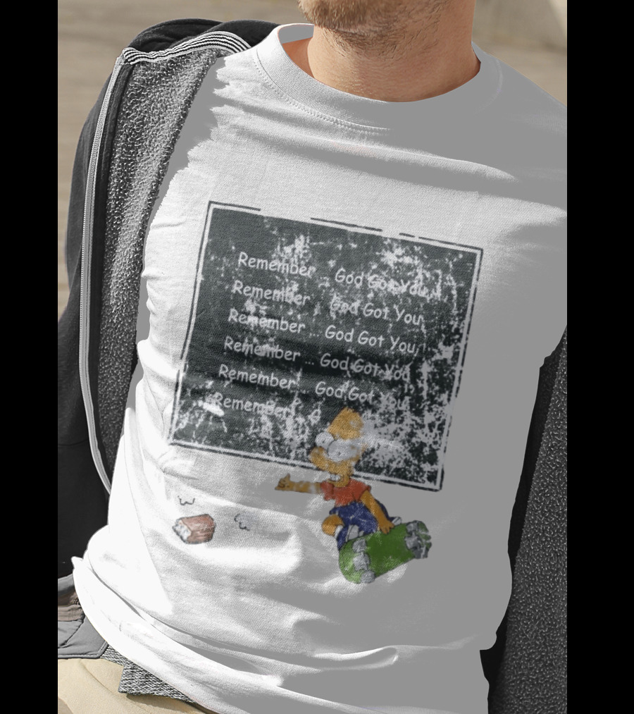 Boneyard Bart Remember God Got You Skateboard T-Shirt
