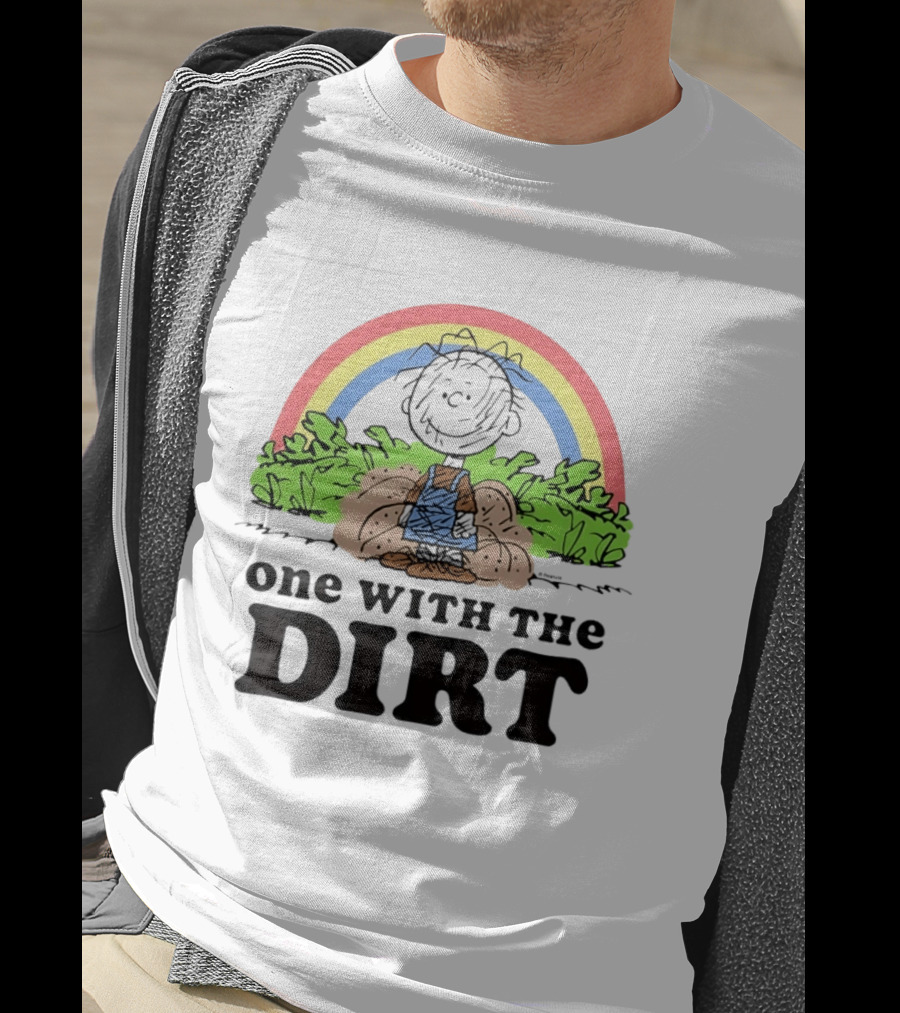 Peanuts Pig Pen One With The Dirt Rainbow And Leaves T-Shirt