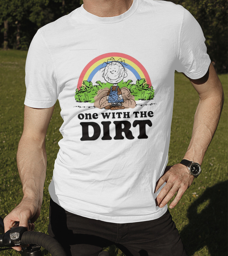Peanuts Pig Pen One With The Dirt Rainbow And Leaves T-Shirt