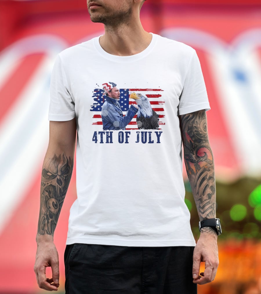 Charlie Kelly Rock Flag Eagle 4th Of July Patriotic Eagle Comedy T-Shirt