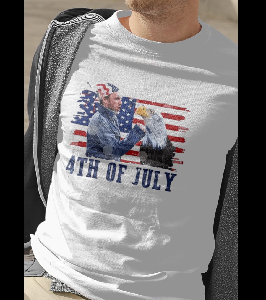 Charlie Kelly Rock Flag Eagle 4th Of July Patriotic Eagle Comedy T-Shirt