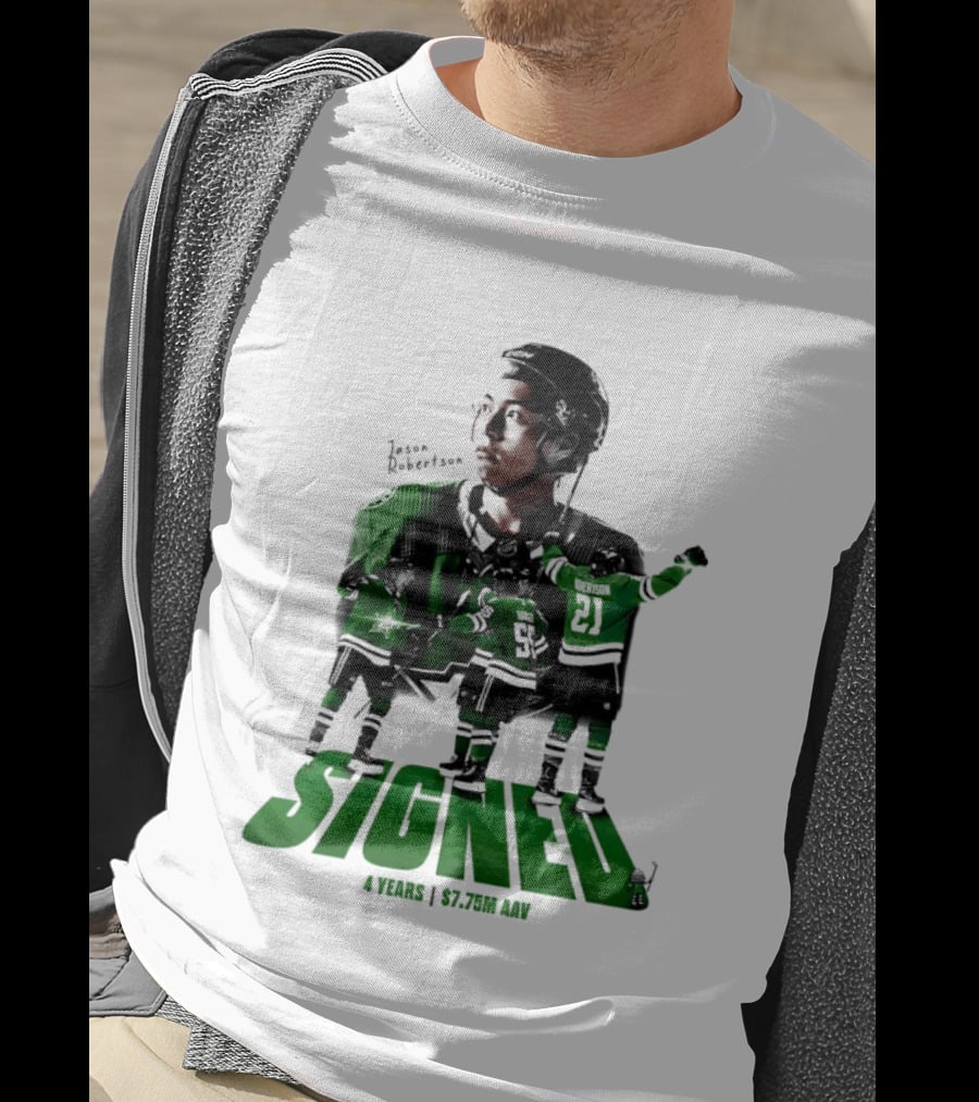 Jason Robertson Signed Dallas Stars 4 Years $7.75M AAV Contract T-Shirt