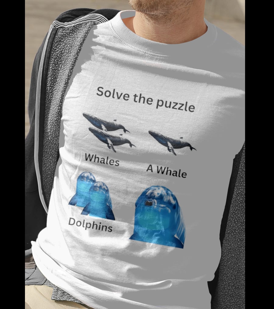 Solve The Puzzle Whales A Whale Dolphins Wordplay T-Shirt