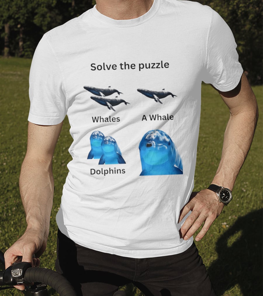 Solve The Puzzle Whales A Whale Dolphins Wordplay T-Shirt