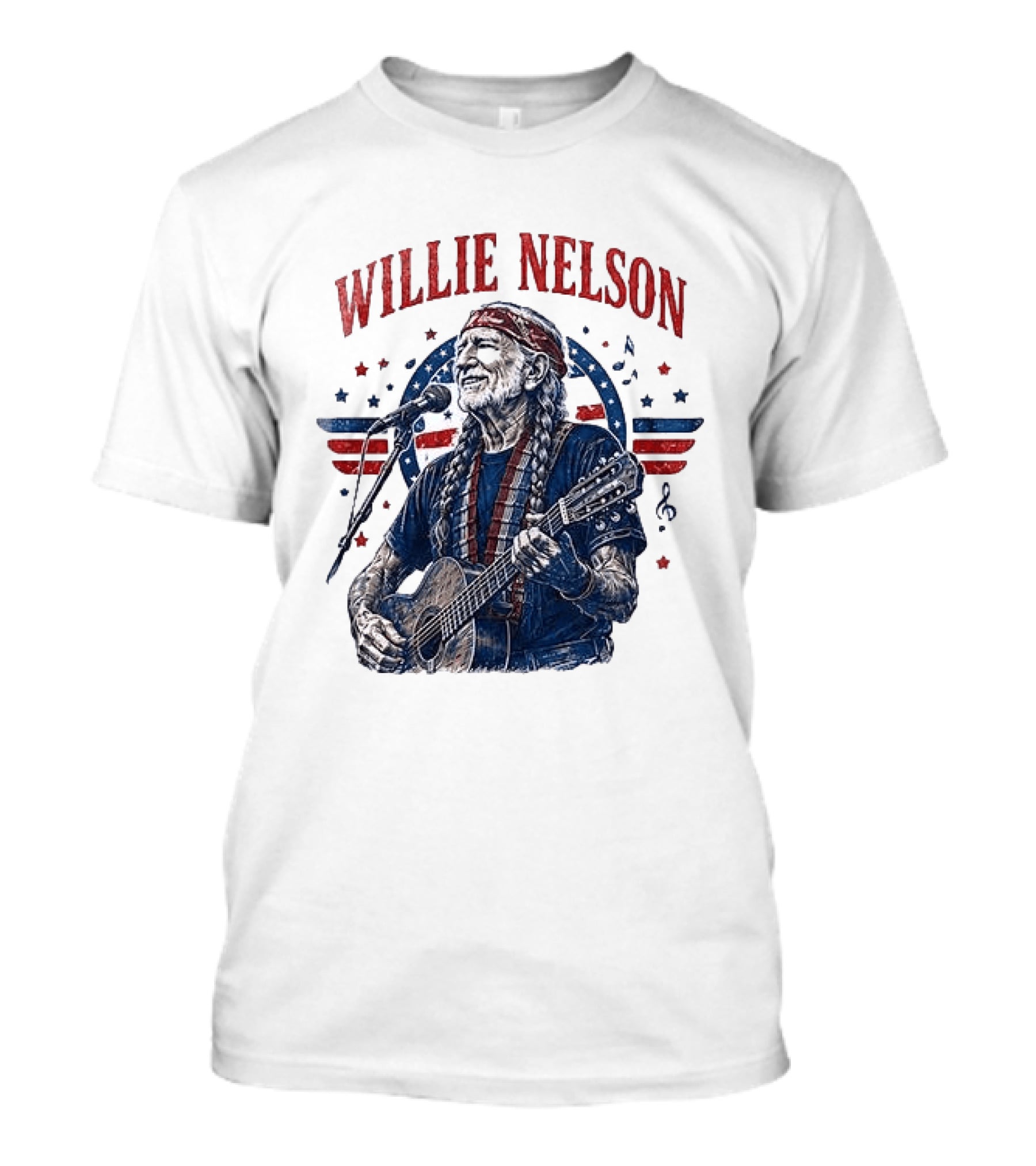 Willie Nelson America The Queen Of Country 250 Years Of Freedom USA Flag Guitar And Microphone T-Shirt