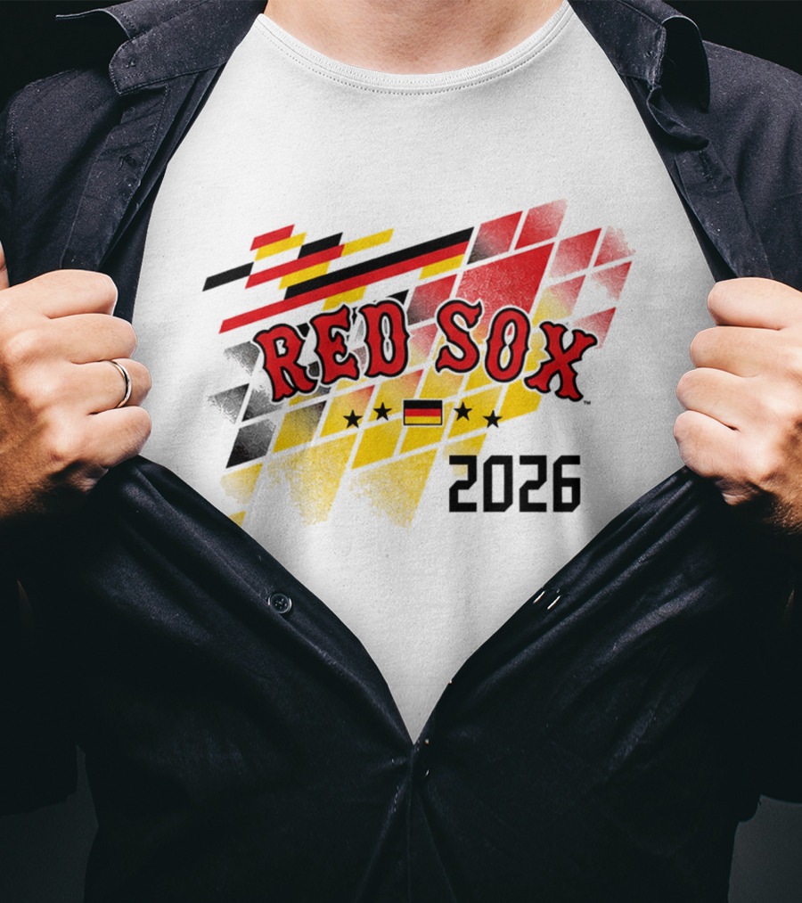 Red Sox 2026 German Celebration With Flag And Stars T-Shirt