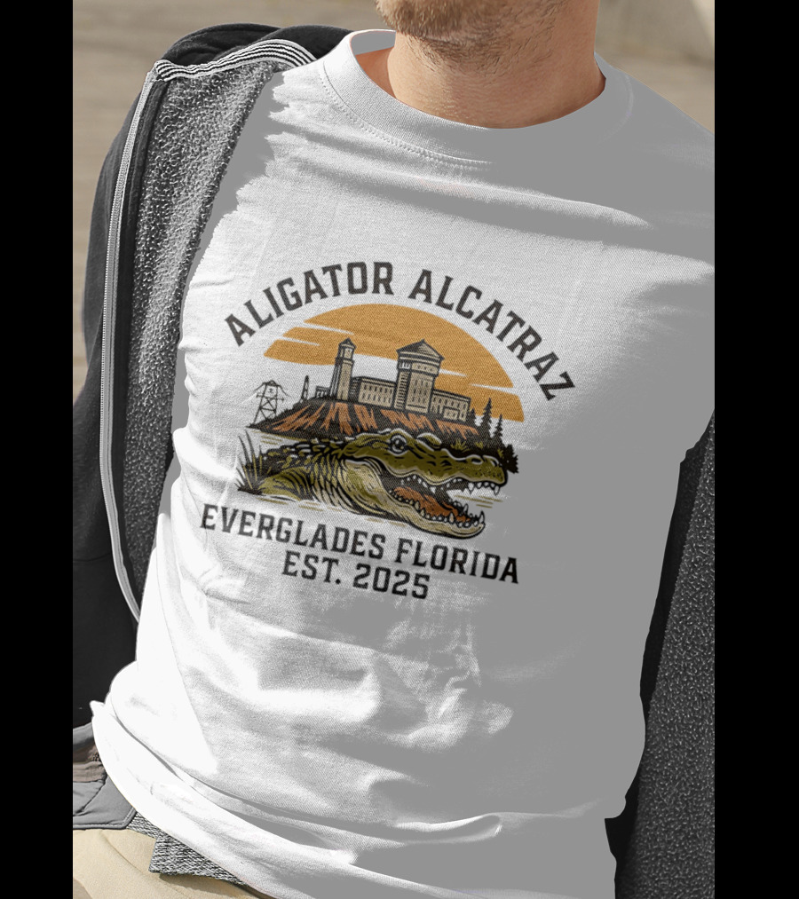 Aligator Alcatraz Everglades Florida Est 2025 T-Shirt