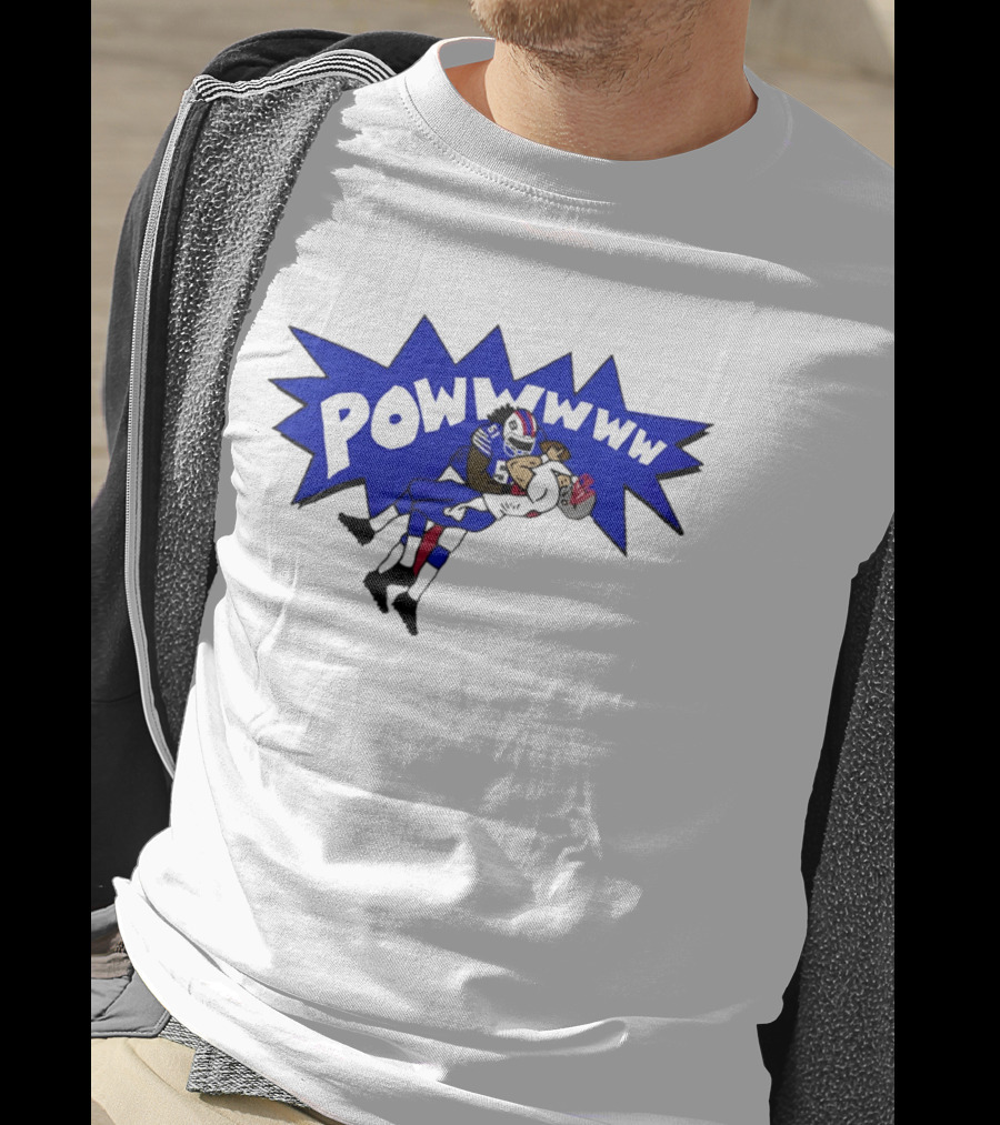 POWWWWW Buffalo Bills Football Tackle Action T-Shirt
