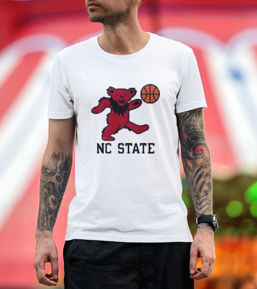 Grateful Dead NC State Wolfpack Bears Basketball Team Collaboration T-Shirt