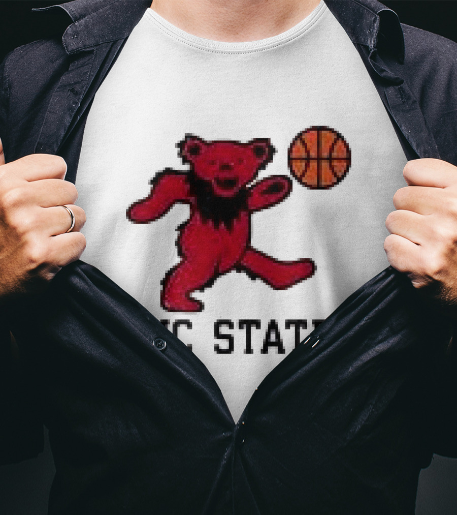 Grateful Dead NC State Wolfpack Bears Basketball Team Collaboration T-Shirt