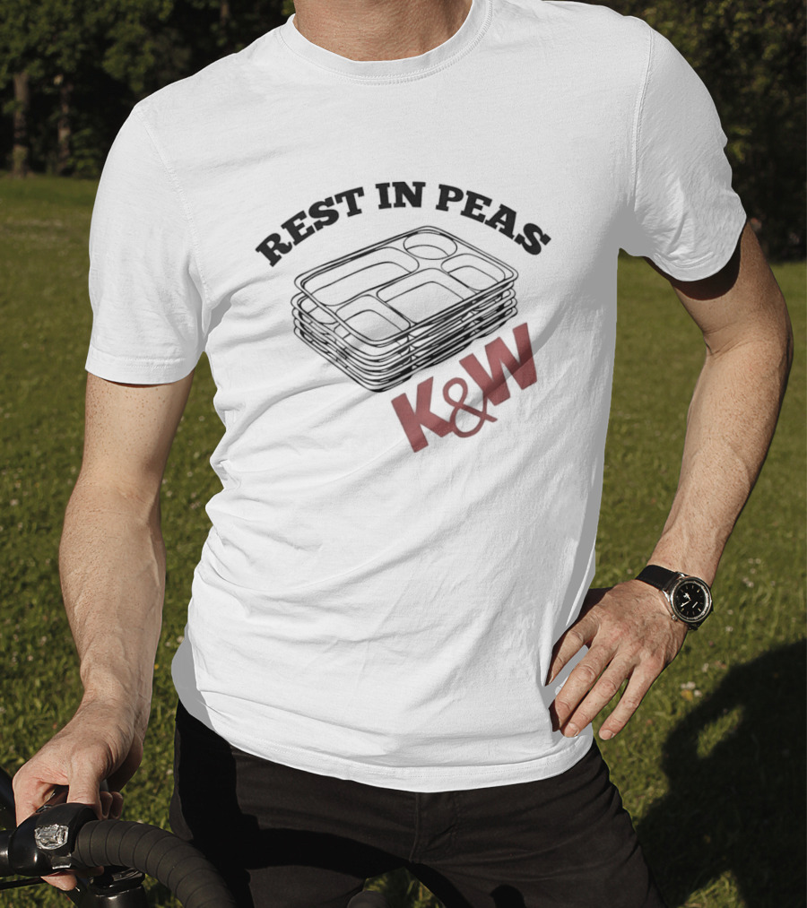 Rest In Peas K&W Cafeteria Tray Stack Retro Humor T-Shirt