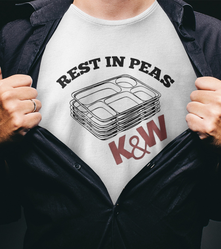 Rest In Peas K&W Cafeteria Tray Stack Retro Humor T-Shirt